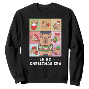 Funny Capybara Christmas Sweatshirt In My Christmas Era TS09 Black Print Your Wear
