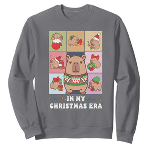Funny Capybara Christmas Sweatshirt In My Christmas Era TS09 Charcoal Print Your Wear