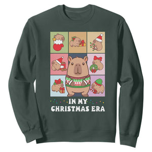 Funny Capybara Christmas Sweatshirt In My Christmas Era TS09 Dark Forest Green Print Your Wear