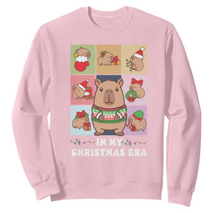 Funny Capybara Christmas Sweatshirt In My Christmas Era TS09 Light Pink Print Your Wear
