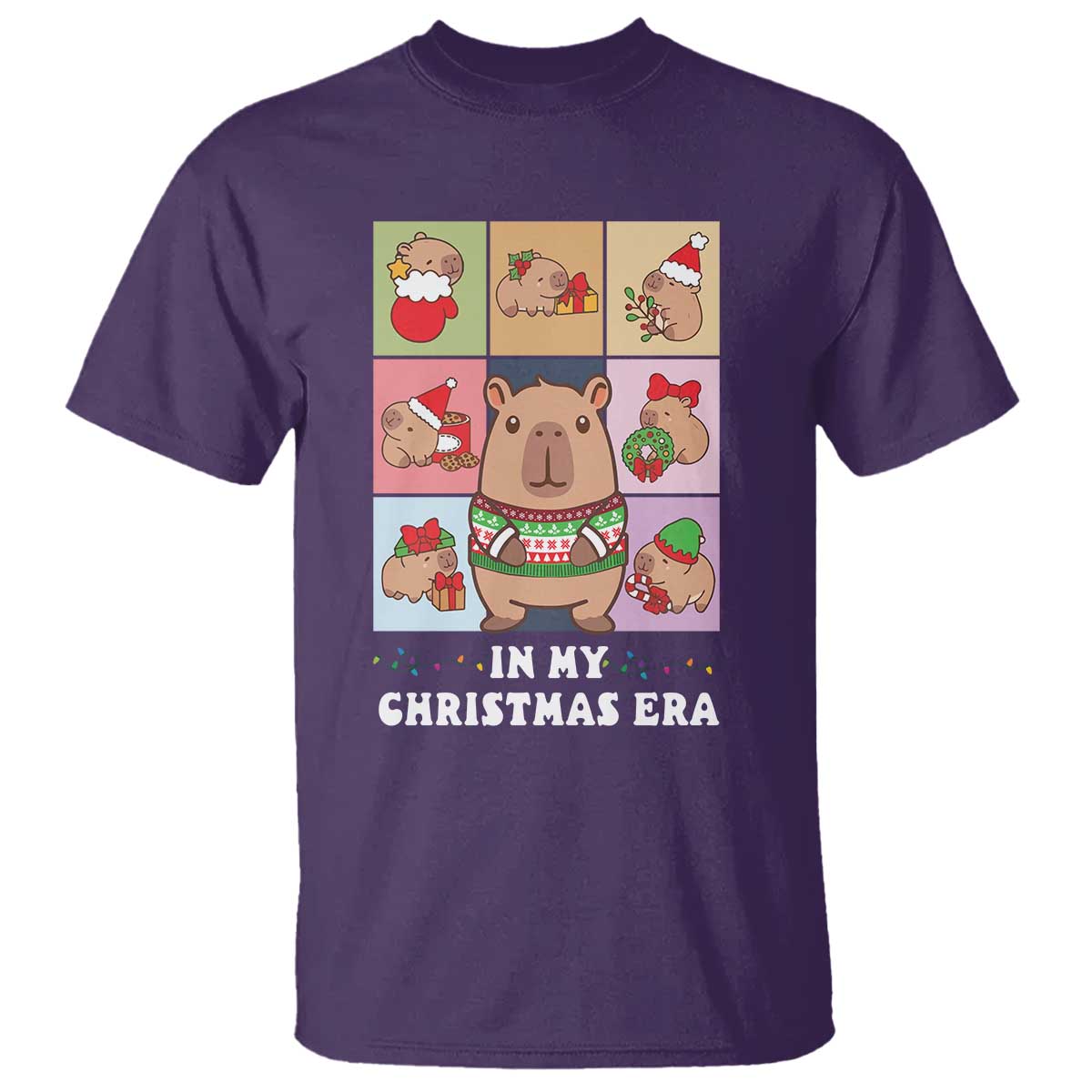 Funny Capybara Christmas T Shirt In My Christmas Era TS09 Purple Print Your Wear