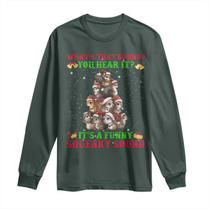 Squirrel Christmas Long Sleeve Shirt It's A Funny Squeaky Sound TS09 Dark Forest Green Print Your Wear