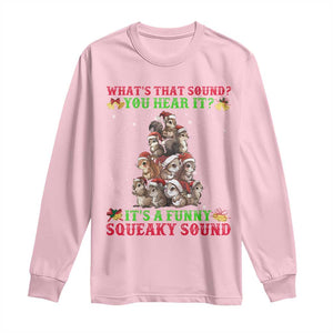 Squirrel Christmas Long Sleeve Shirt It's A Funny Squeaky Sound TS09 Light Pink Print Your Wear