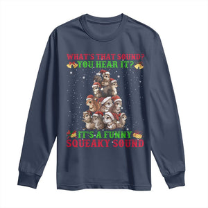 Squirrel Christmas Long Sleeve Shirt It's A Funny Squeaky Sound TS09 Navy Print Your Wear