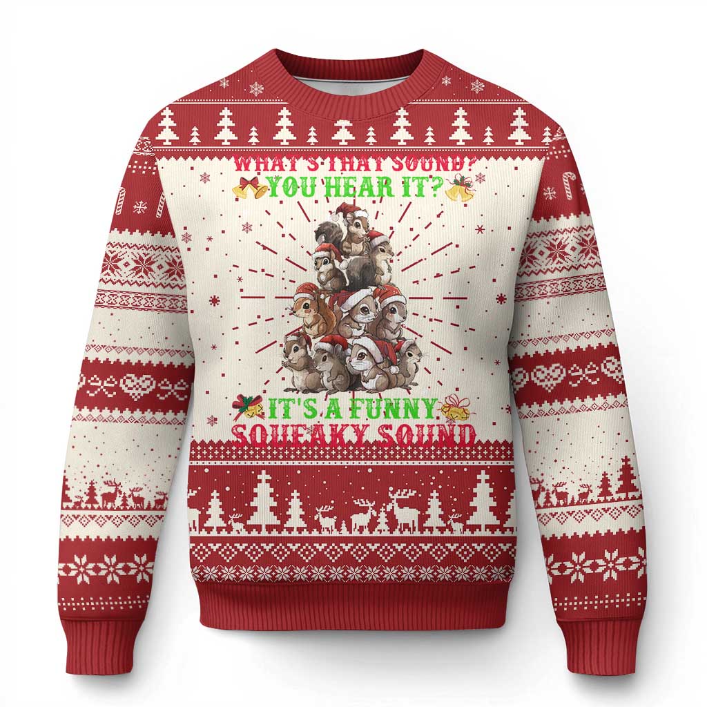 Squirrel Xmas Ugly Christmas Sweater It's A Funny Squeaky Sound TS09 Red Print Your Wear