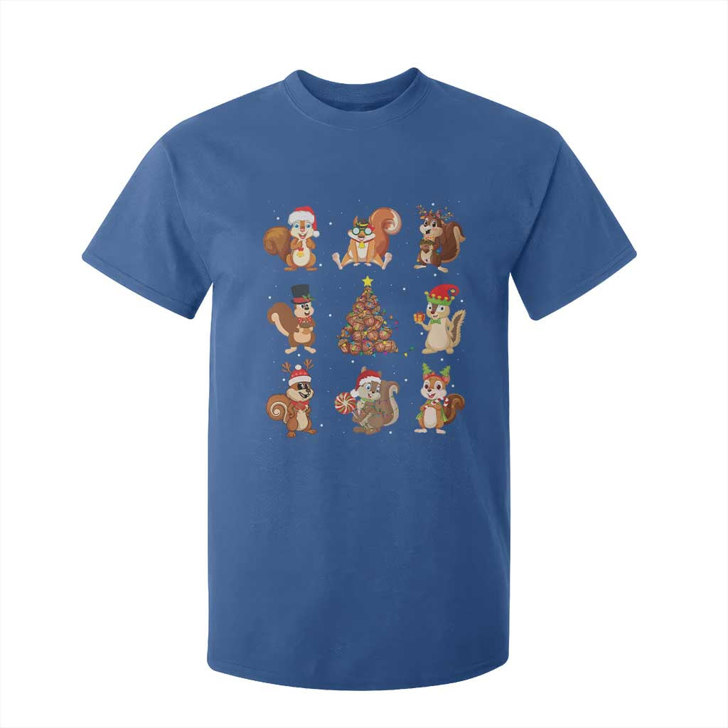 Funny Squirrel Christmas Santa Reindeer T Shirt For Kid TS09 Royal Blue Print Your Wear