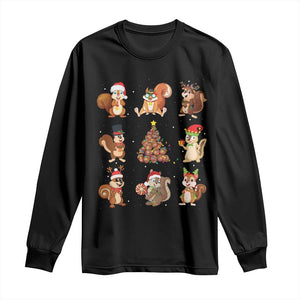 Funny Squirrel Christmas Santa Reindeer Long Sleeve Shirt TS09 Black Print Your Wear