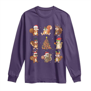 Funny Squirrel Christmas Santa Reindeer Long Sleeve Shirt TS09 Purple Print Your Wear