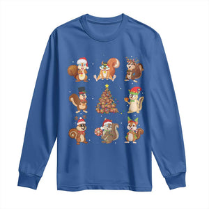 Funny Squirrel Christmas Santa Reindeer Long Sleeve Shirt TS09 Royal Blue Print Your Wear