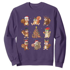 Funny Squirrel Christmas Santa Reindeer Sweatshirt TS09 Purple Print Your Wear