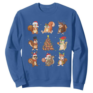 Funny Squirrel Christmas Santa Reindeer Sweatshirt TS09 Royal Blue Print Your Wear