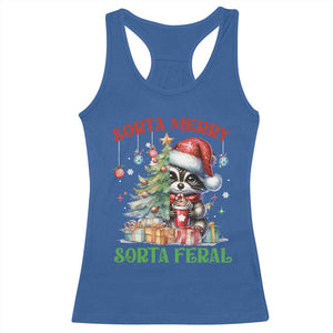 Funny Christmas Raccoon Racerback Tank Top Sorta Merry Sorta Feral Merry Trashmas TS09 Royal Blue Print Your Wear