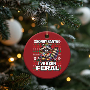 Funny Xmas Raccoon Christmas Ornament Sorry Santa I've Been Feral TS09 Print Your Wear