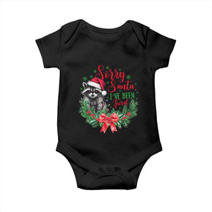 Funny Christmas Baby Onesie Sorry Santa I've Been Feral Raccoon TS09 Black Print Your Wear