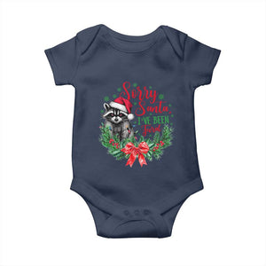 Funny Christmas Baby Onesie Sorry Santa I've Been Feral Raccoon TS09 Navy Print Your Wear