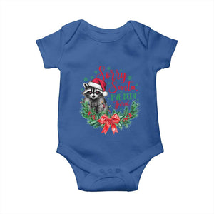 Funny Christmas Baby Onesie Sorry Santa I've Been Feral Raccoon TS09 Royal Blue Print Your Wear