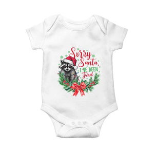 Funny Christmas Baby Onesie Sorry Santa I've Been Feral Raccoon TS09 White Print Your Wear