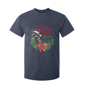 Funny Christmas T Shirt For Kid Sorry Santa I've Been Feral Raccoon TS09 Navy Print Your Wear