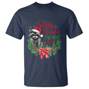 Funny Christmas T Shirt Sorry Santa I've Been Feral Raccoon TS09 Navy Print Your Wear