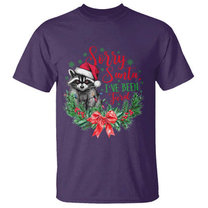 Funny Christmas T Shirt Sorry Santa I've Been Feral Raccoon TS09 Purple Print Your Wear