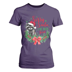 Funny Christmas T Shirt For Women Sorry Santa I've Been Feral Raccoon TS09 Purple Print Your Wear