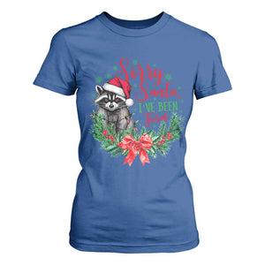 Funny Christmas T Shirt For Women Sorry Santa I've Been Feral Raccoon TS09 Royal Blue Print Your Wear