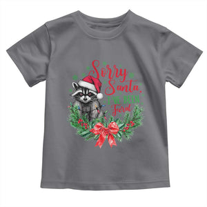 Funny Christmas Toddler T Shirt Sorry Santa I've Been Feral Raccoon TS09 Charcoal Print Your Wear