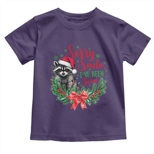 Funny Christmas Toddler T Shirt Sorry Santa I've Been Feral Raccoon TS09 Purple Print Your Wear