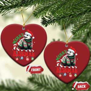 Funny Xmas Opossum Christmas Ornament Merry Hissmass TS09 Heart Red Print Your Wear