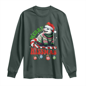 Funny Christmas Opossum Long Sleeve Shirt Merry Hissmass TS09 Dark Forest Green Print Your Wear