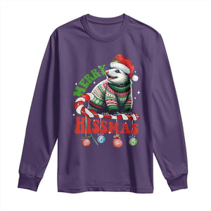 Funny Christmas Opossum Long Sleeve Shirt Merry Hissmass TS09 Purple Print Your Wear