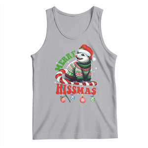 Funny Christmas Opossum Tank Top Merry Hissmass TS09 Athletic Heather Print Your Wear