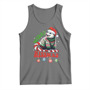 Funny Christmas Opossum Tank Top Merry Hissmass TS09 Black Heather Print Your Wear