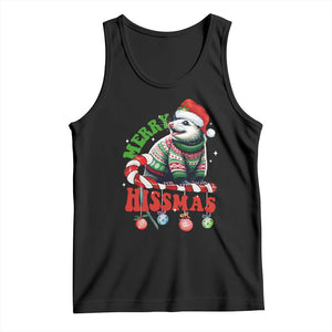 Funny Christmas Opossum Tank Top Merry Hissmass TS09 Black Print Your Wear