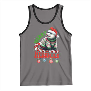 Funny Christmas Opossum Tank Top Merry Hissmass TS09 Deep Heather Black Print Your Wear