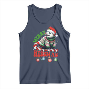 Funny Christmas Opossum Tank Top Merry Hissmass TS09 Navy Print Your Wear