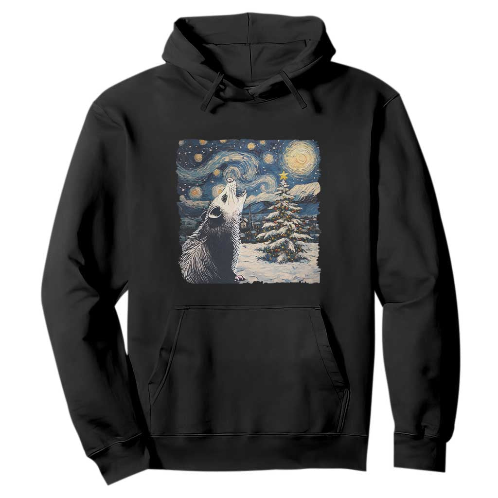 Christmas Starry Night Opossum Hoodie TS09 Black Print Your Wear