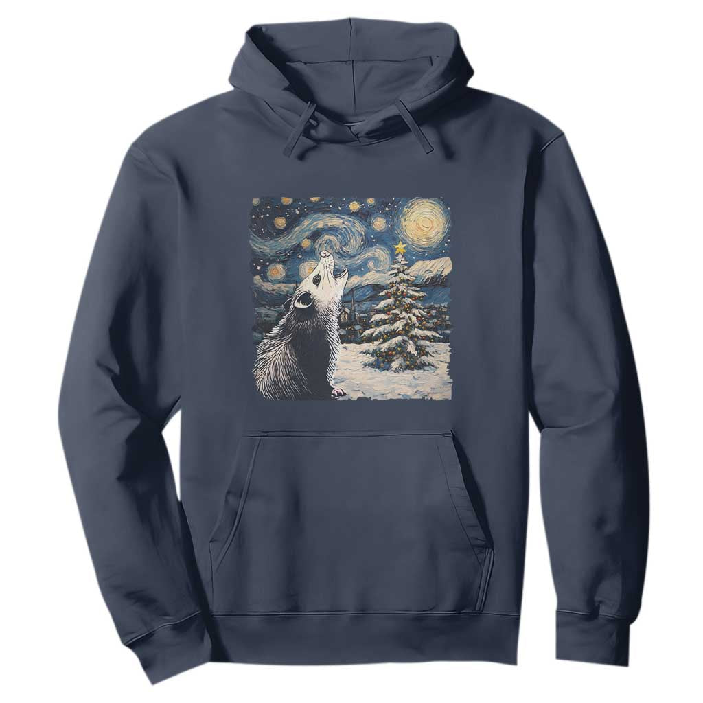 Christmas Starry Night Opossum Hoodie TS09 Navy Print Your Wear
