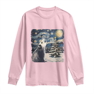 Christmas Starry Night Opossum Long Sleeve Shirt TS09 Light Pink Print Your Wear