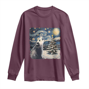 Christmas Starry Night Opossum Long Sleeve Shirt TS09 Maroon Print Your Wear