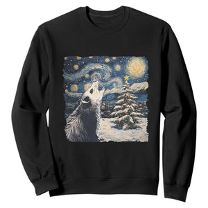 Christmas Starry Night Opossum Sweatshirt TS09 Black Print Your Wear