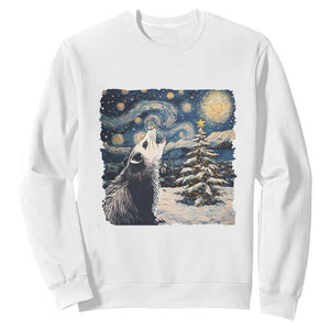 Christmas Starry Night Opossum Sweatshirt TS09 White Print Your Wear