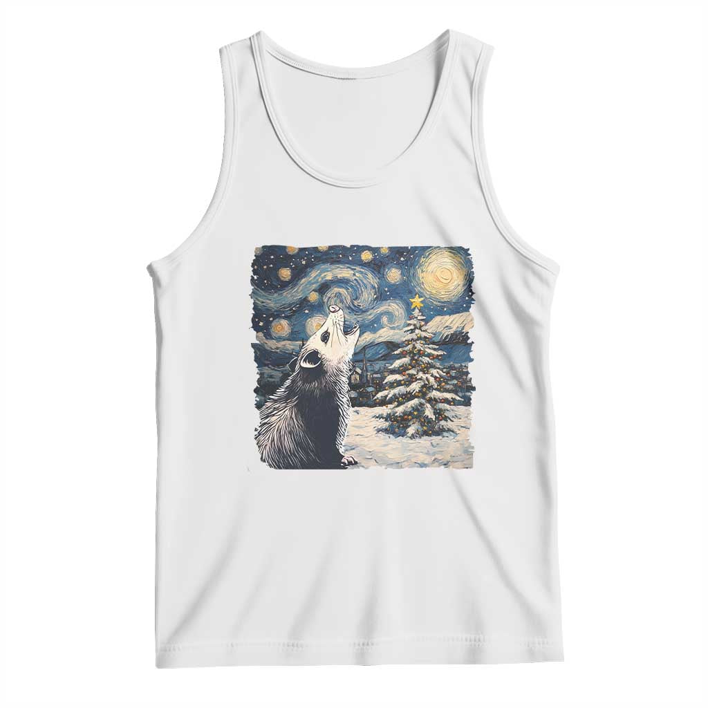Christmas Starry Night Opossum Tank Top TS09 White Print Your Wear