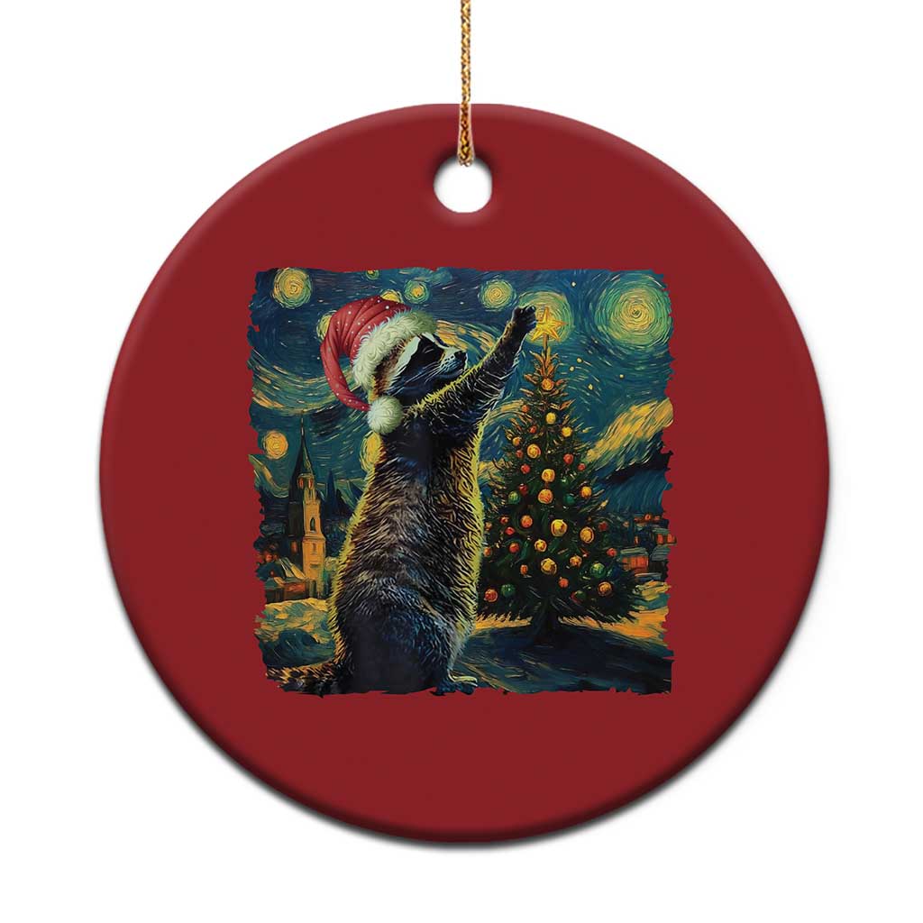 Christmas Starry Night Raccoon Christmas Ornament TS09 Print Your Wear