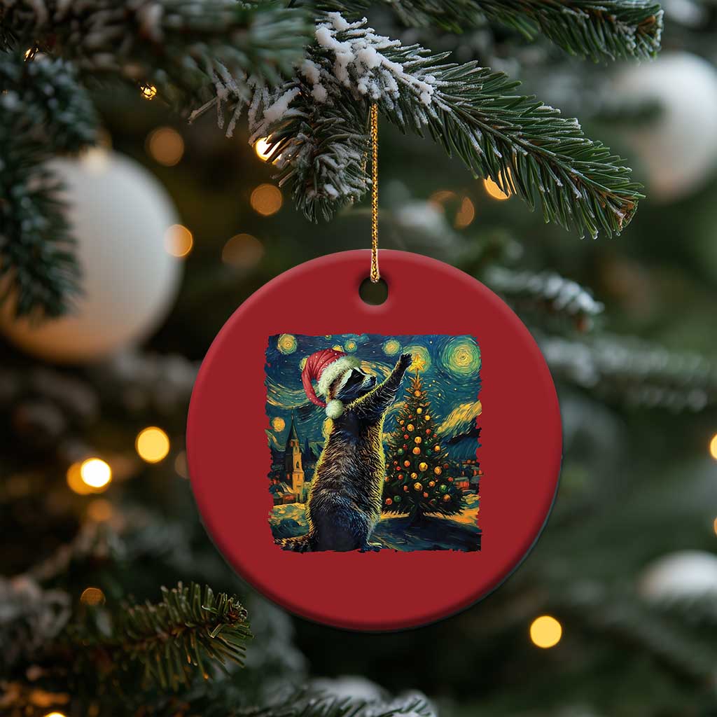 Christmas Starry Night Raccoon Christmas Ornament TS09 Print Your Wear