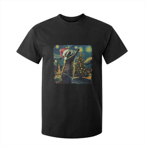Christmas Starry Night Raccoon T Shirt For Kid TS09 Black Print Your Wear