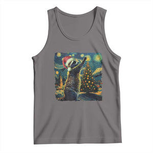 Christmas Starry Night Raccoon Tank Top TS09 Deep Heather Print Your Wear