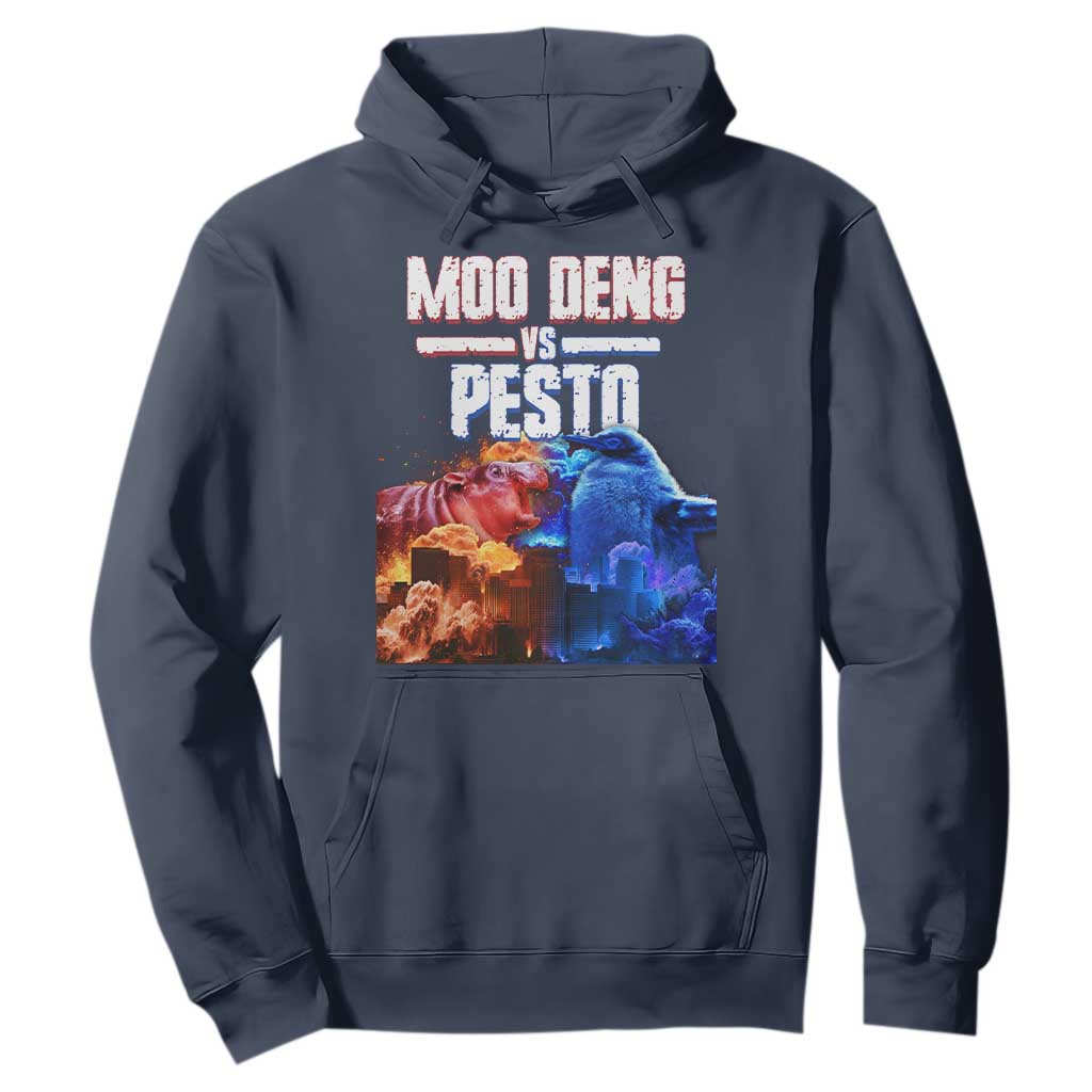 Funny Moo Deng VS Pesto Hoodie TS09 Navy Print Your Wear