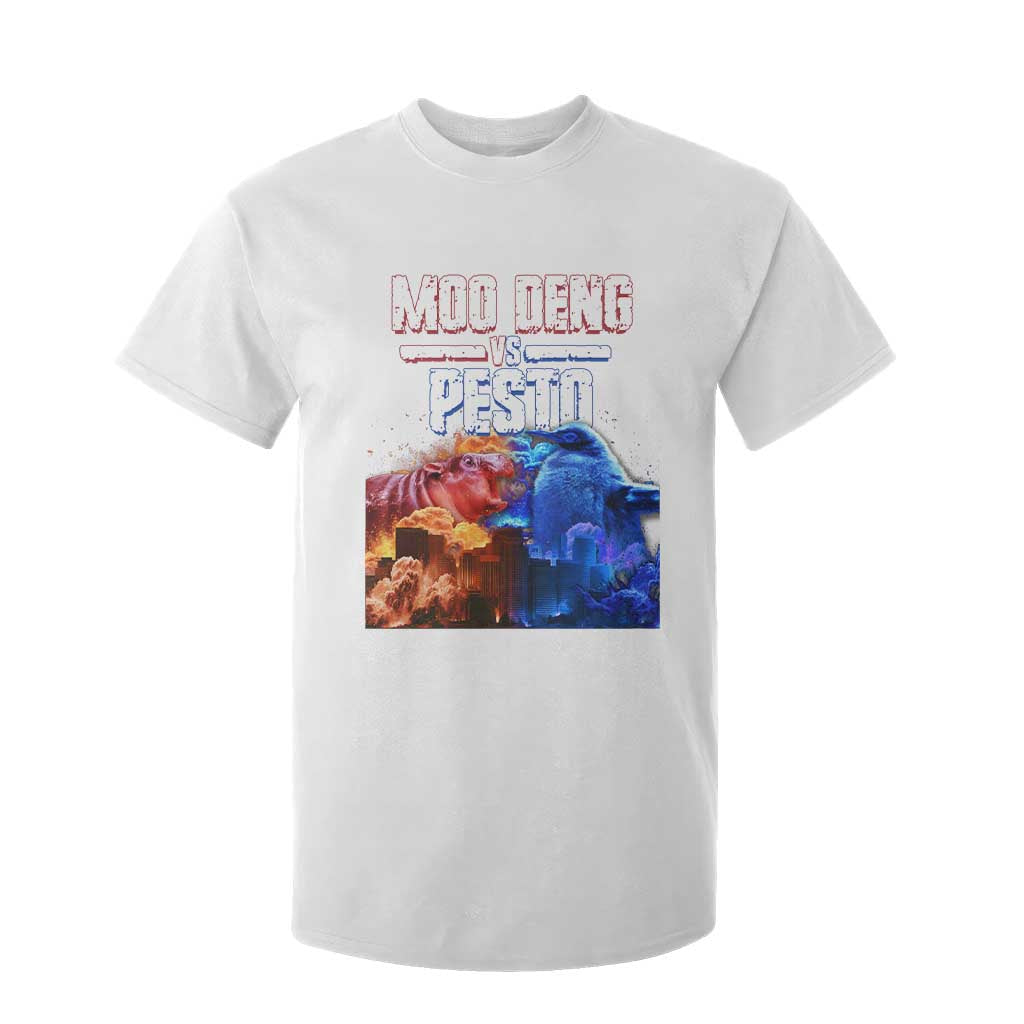 Funny Moo Deng VS Pesto T Shirt For Kid TS09 White Print Your Wear