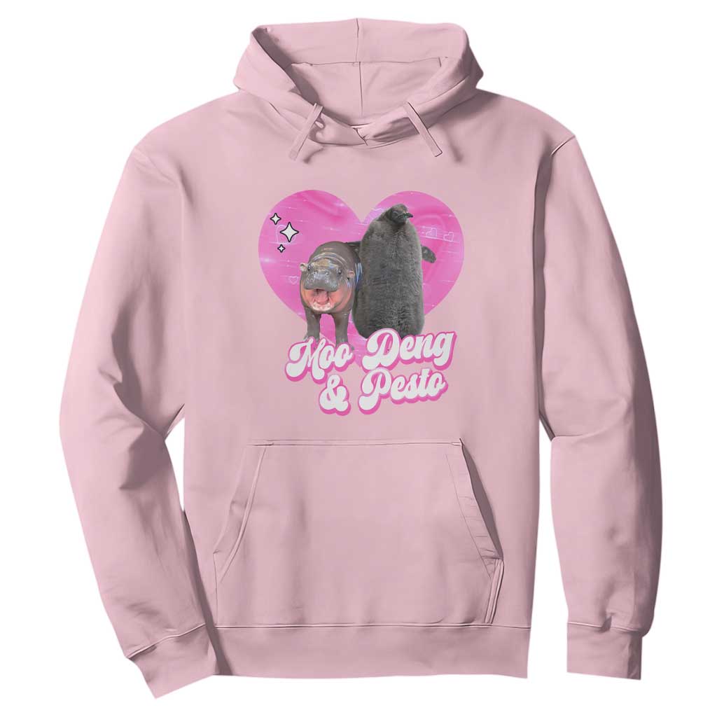 Funny Best Friends Moo Deng Pesto Hoodie TS09 Light Pink Print Your Wear